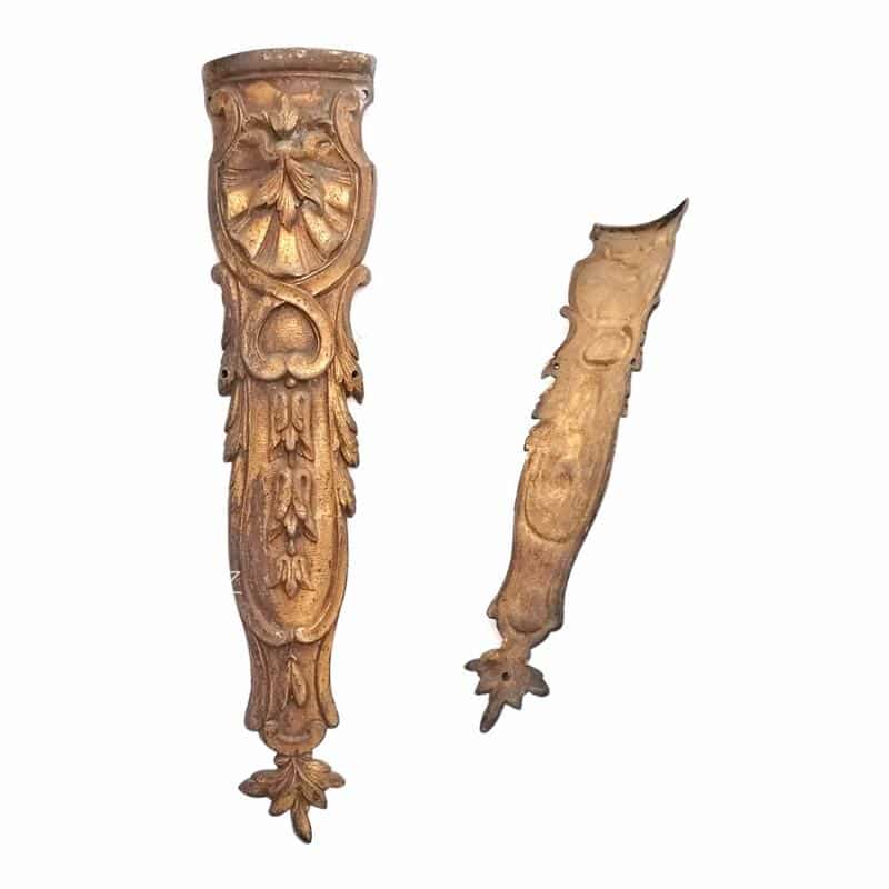 Bronze feuervergoldet Möbel Beschlag massiv antik Möbelbein alt 28cm