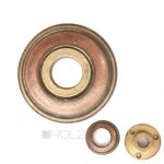 Bauhaus Drückerrosette antik mit Schraubplatte massiv Messing alt 16 mm