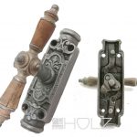 Basküle antik Zinn Würfel Fensterolive Horn alt Jugendstil Lilie