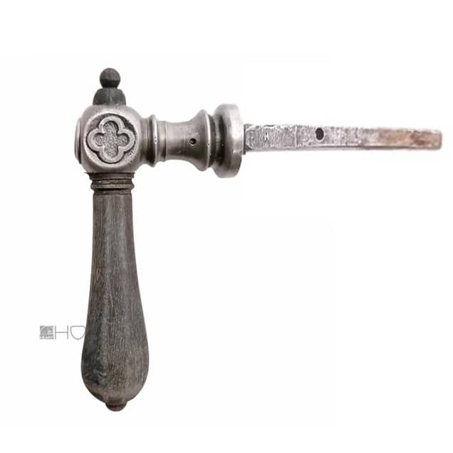 Türdrücker antik Eisen Horn Vierpass Türklinke alt Türdrücker antik Eisen Horn Vierpass Türklinke alt