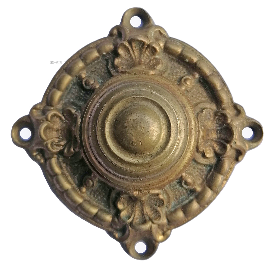 Türdrücker antik Blende alt Rosette Muschel Perle prächtig 61mm