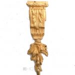Bronze feuervergoldet Möbel Beschlag antik Blattwerk Applikation 14cm