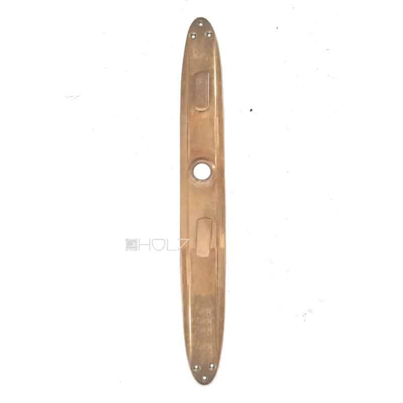 Jugendstil Langschild antik oval alt Avantgarde Messing Doppelschloss 78 mm 64 Jugendstil Langschild antik oval alt Avantgarde Messing Doppelschloss 78 mm 64
