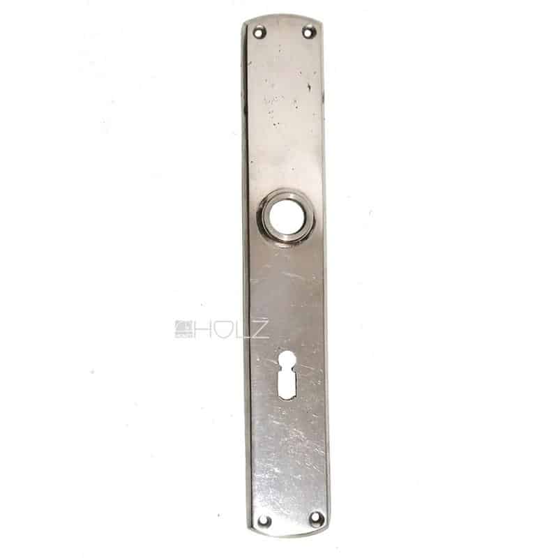 Langschild antik 1920er alt halbrund Messing silber Jugendstil 68 mm