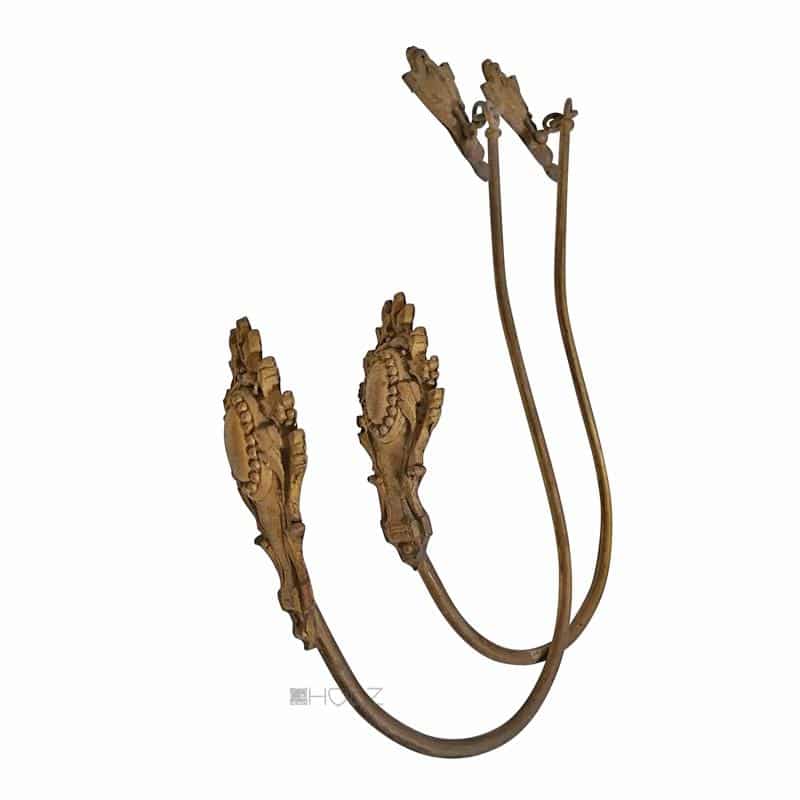 Paar Raffhalter antik Bronze feuervergoldet Vorhang Halter Haken alt