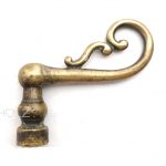 Vorreiber Türgriff antik Drehriegel alt Messing profiliert Reibhöhe 28mm