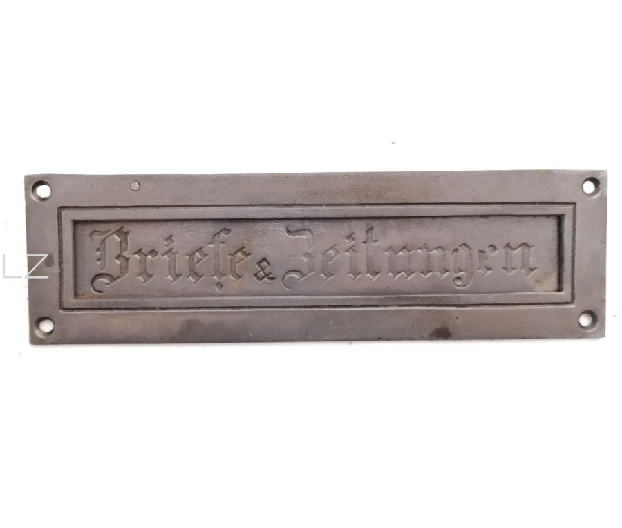 Briefklappe antik Briefe & Zeitungen Gusseisen Briefschlitz alt