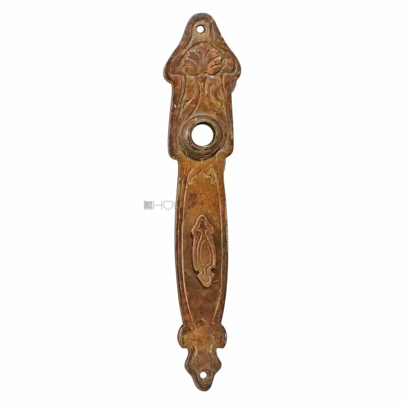 Langschild Jugendstil alt floral Türdrücker 16.2mm 78