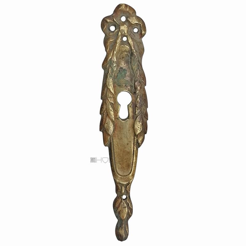 Möbel Bronze Schlüsselschild antik feuervergoldet alt Schleife 23x113