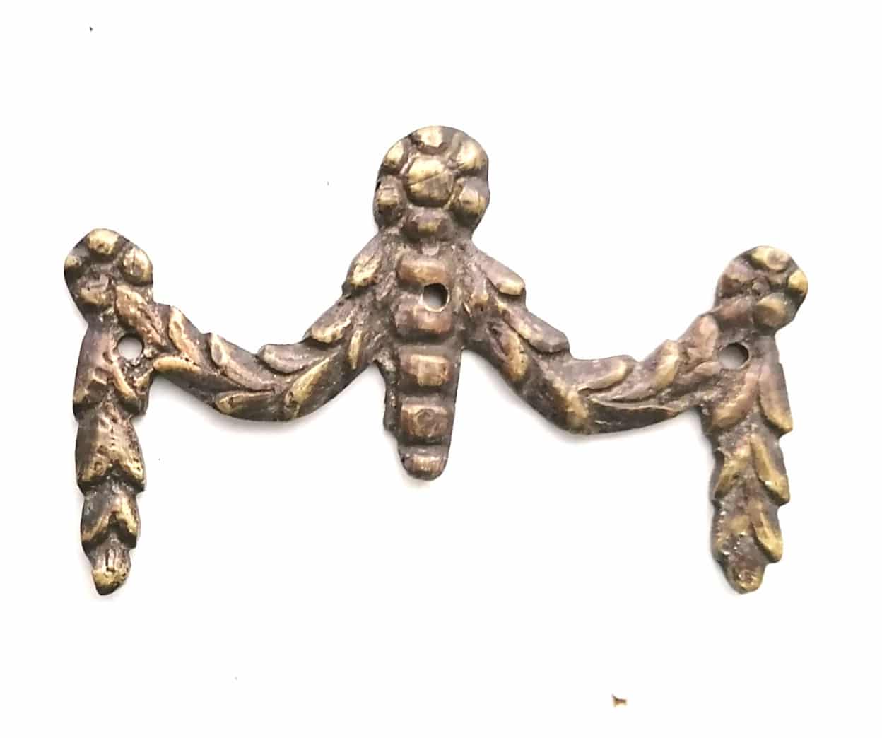 Bronze Beschlag antik Girlande Möbel alt 7cm