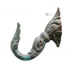 Bronze Haken Vorhand Schnur Kordel Raffhalter antik 36 mm