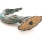 Bronze Haken Vorhand Schnur Kordel Raffhalter antik 36 mm