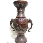 Großes Bronze Räuchergefäß Vase Meiji Japan Asiatika antik alt 61cm