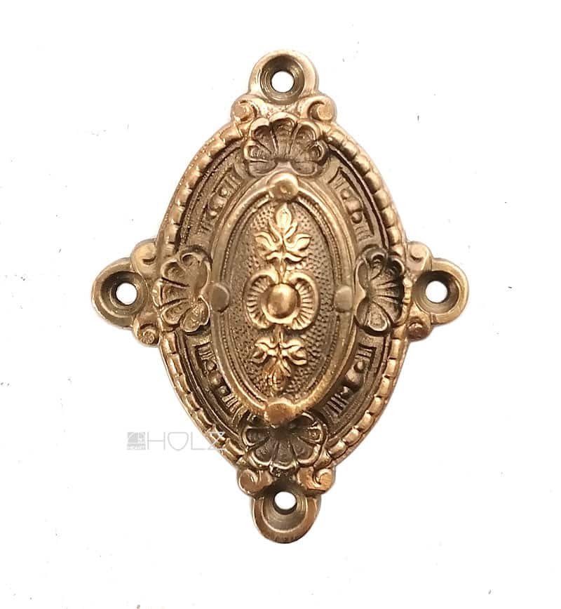 Schlüsselrosette antik Messing Muschel alt Schlüsselschild Tür Gründerzeit