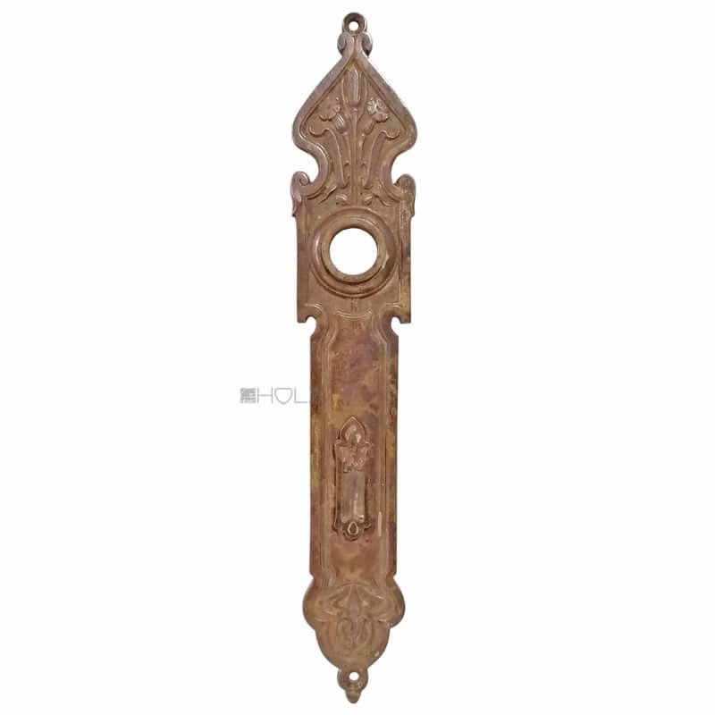 Langschild Jugendstil alt floral Türdrücker 17.6mm 83