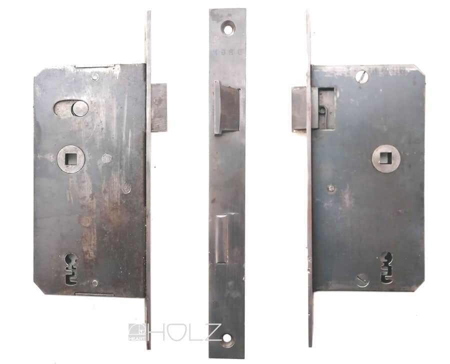Einsteckschloss alt Tür links Bauhaus 1930er 55mm Dornmaß 8er Vk 72 mm