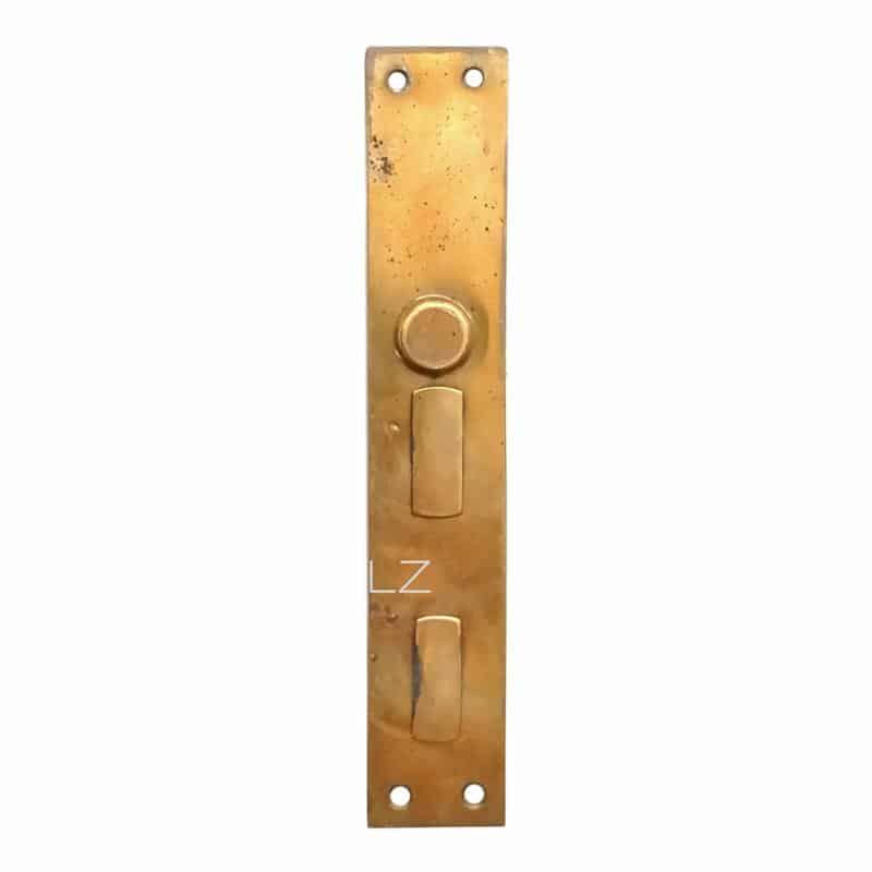 Bauhaus Langschild antik 1920er alt Messing Drückerblende Doppelschloss 32 mm 99 Bauhaus Langschild antik 1920er alt Messing Drückerblende Doppelschloss 32 mm 99