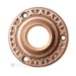 Rosette antik alt Messing Zahnreihe Kranz Dreipunkt Türdrücker Gründerzeit 15.6 mm