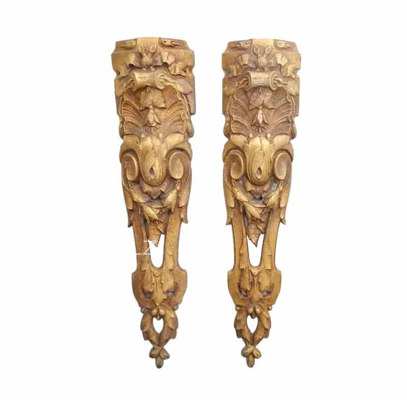 Möbel Antik Beschläge Bronze 2er Set feuervergoldet alt 25 cm