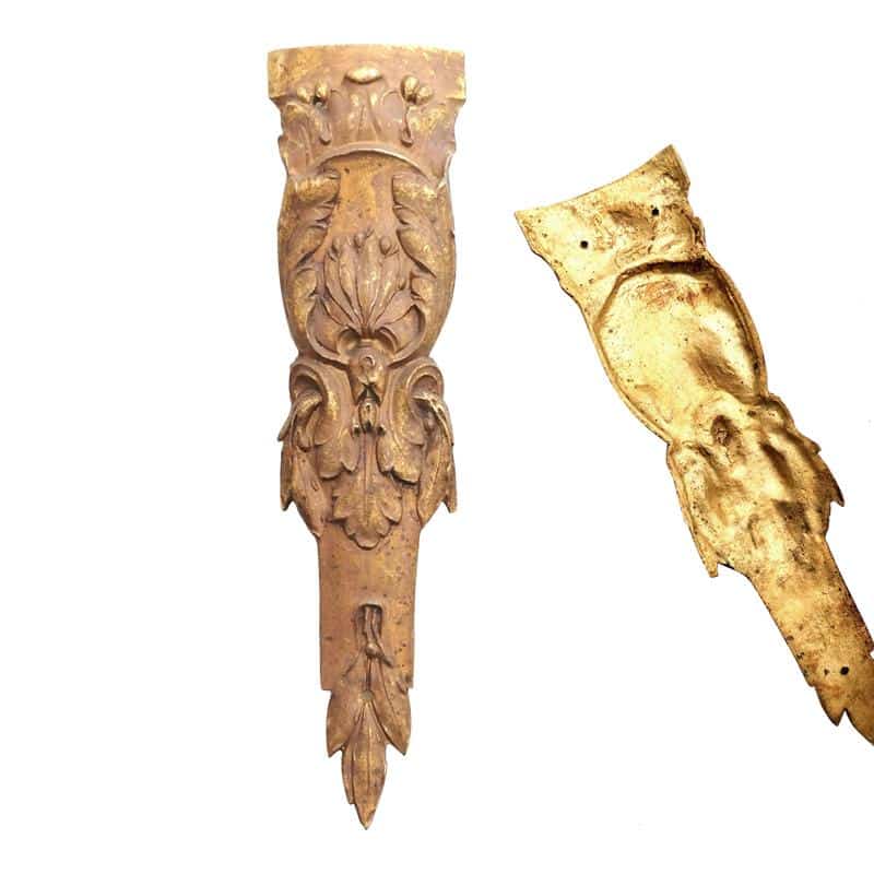 Möbel Antik Beschlag Bronze feuervergoldet alt 19 cm