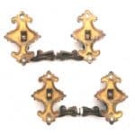 Klaviergriffe Bronze feuervergoldet antik alt Truhengriffe mit Patina