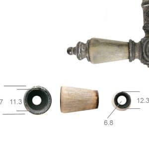 Griff Fensterolive Horn Griffel Endstück alt Gründerzeit antik