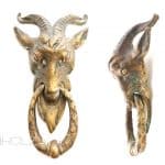 Möbel Bronzegriff antik Türgriff Bronze Ziegenbock alt 11cm