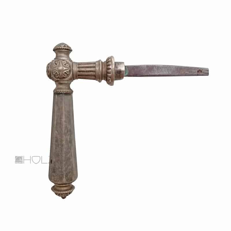 Türdrücker antik prächtige Türklinke alt Kreuzblüte Messing Horn 10er Vk