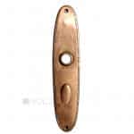 Langschild Jugendstil Messing antik oval alt Perlenkranz 17 mm 64