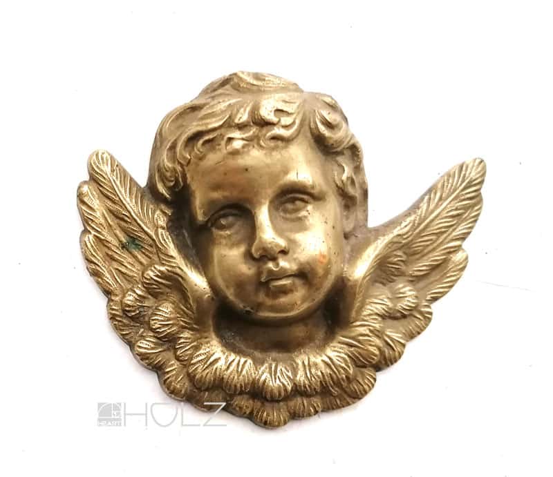 Möbelbeschlag Bronze Putte alt antik 8cm Bronzebeschlag
