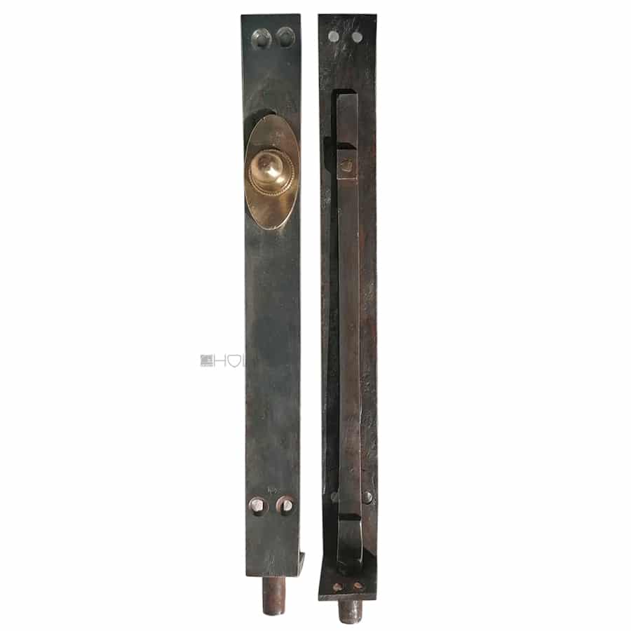 Tür Feststeller antik Türriegel alt Stahl Messing 27cm