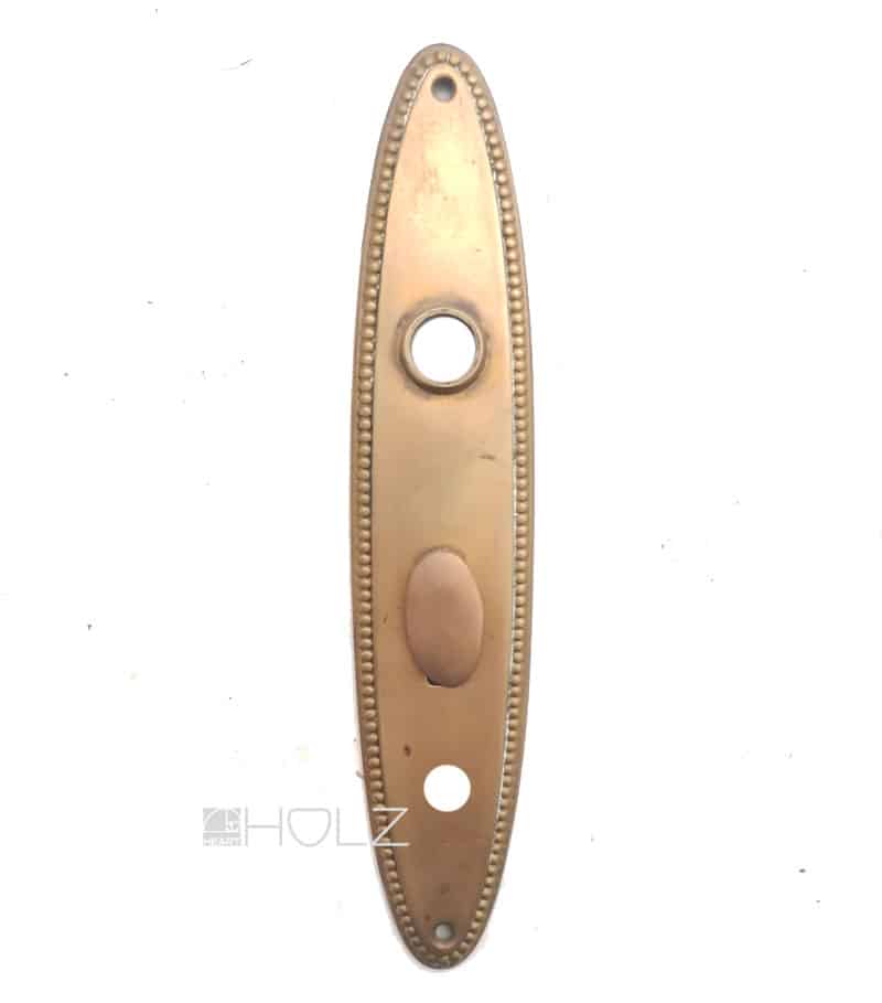 Langschild Jugendstil Messing antik oval alt Perlenband 16.6 mm 68 Nachtriegel Langschild Jugendstil Messing antik oval alt Perlenband 16.6 mm 68 Nachtriegel