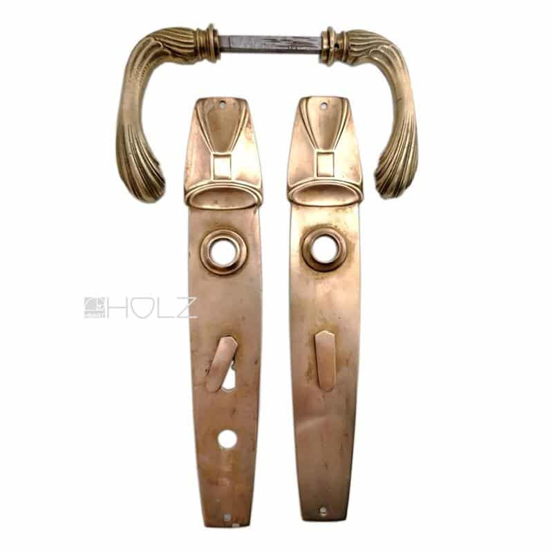 Jugendstil Türdrückergarnitur antik Türklinken Nachtriegel alt 68mm 8er Vk