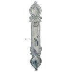 Langschild Jugendstil antik Distel floral alt vernickelt 16.8mm 78