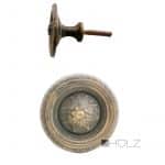 Bronze Möbelknauf antik Blüte rund Möbelgriff Tür Schublade alt 47mm