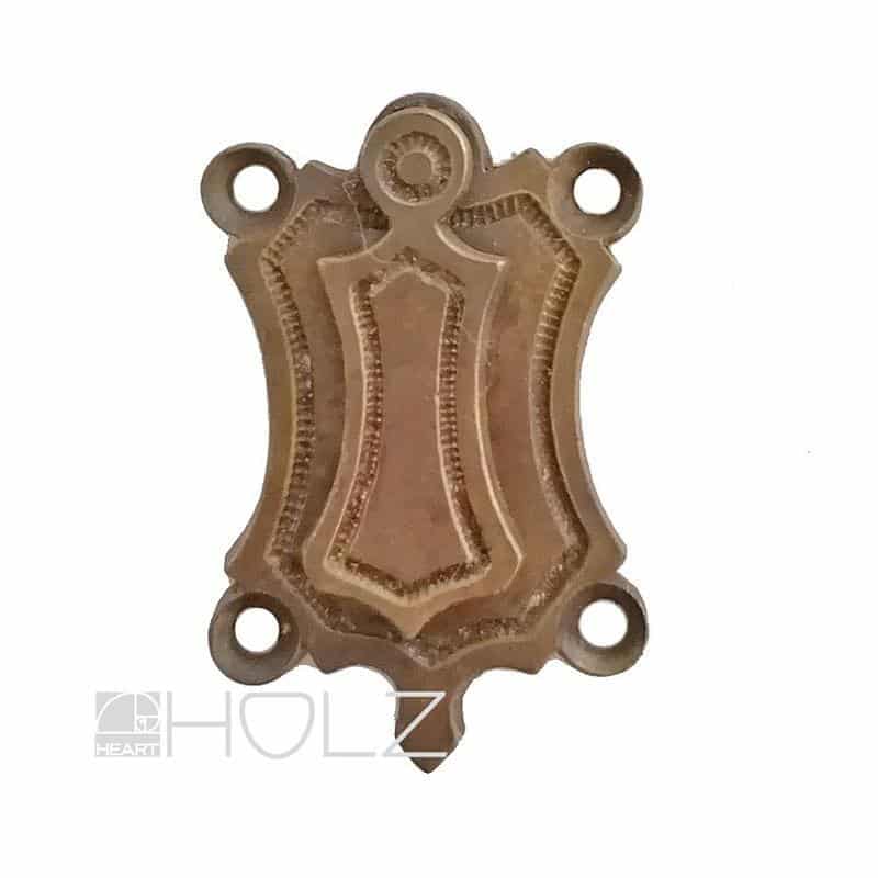 Schlüsselschild antik Schlüsselrosette alt Messing Männchen