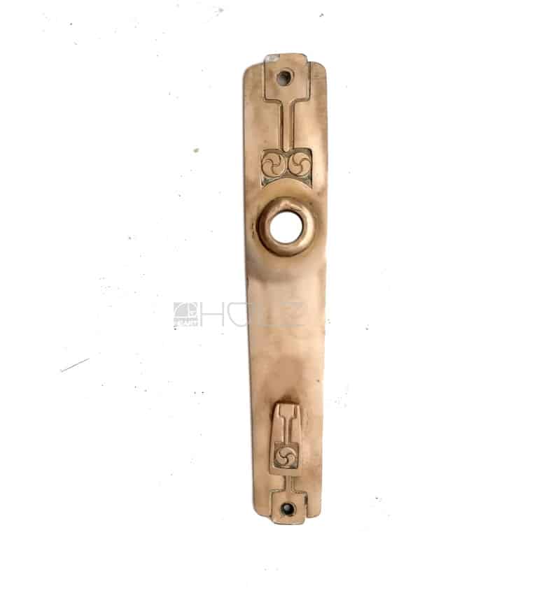 Jugendstil Langschild antik alt drei Knospen Avantgarde Messing 17.3 mm 110