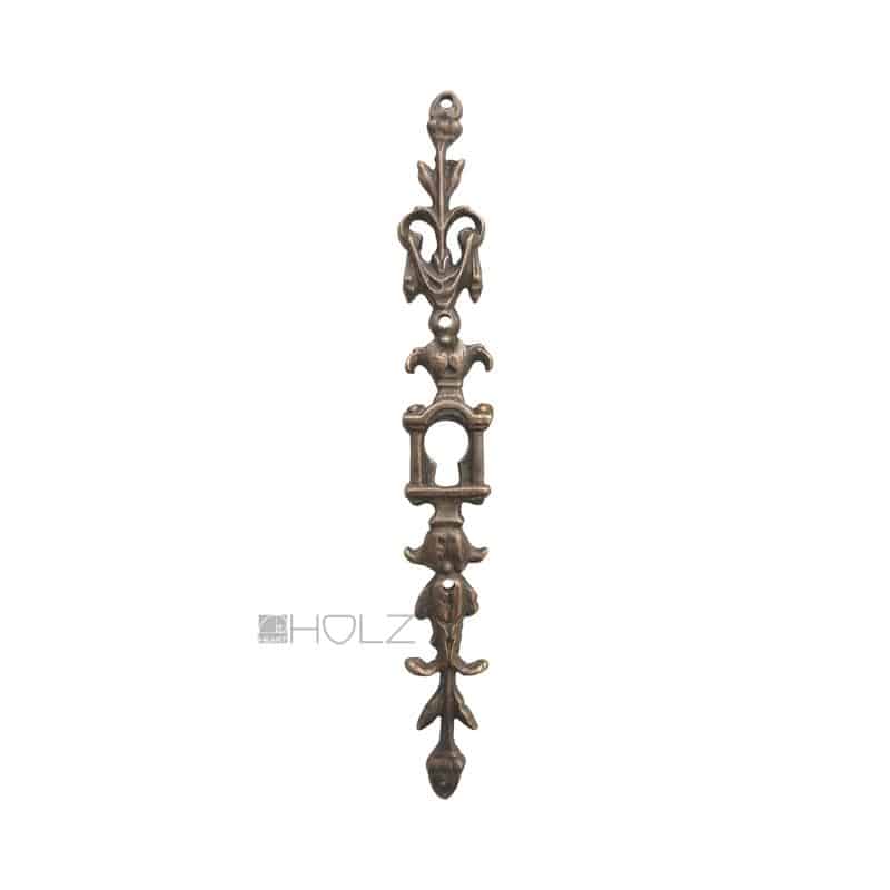 Möbel Schlüsselschild antik Messing alt klassizistisch 15cm