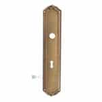 Langschild Frankreich antik Messing Guss alt Türdrücker 14.8 mm 72 mm