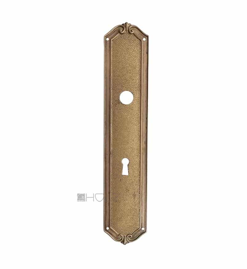 Langschild Frankreich antik Messing Guss alt Türdrücker 14.8 mm 72 mm