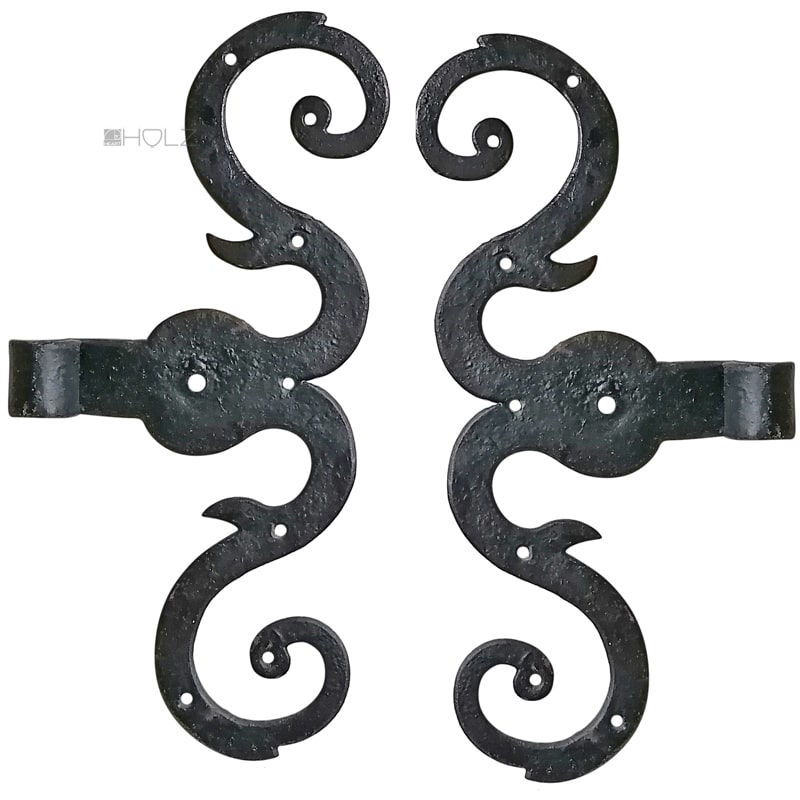Tür S-Bänder antik schwarz geschmiedet alt 14er Dorn 13/30cm