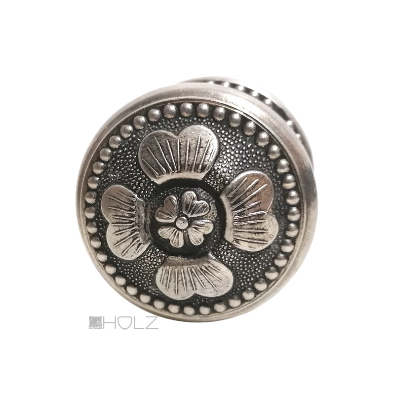Türknauf Garnitur Vintage silber vernickelt Blüte antik Frankreich 6er Vk Türknauf Garnitur Vintage silber vernickelt Blüte antik Frankreich 6er Vk