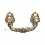 Truhengriffe Bronze feuervergoldet antik alt Klaviergriff Neo Barock 15cm