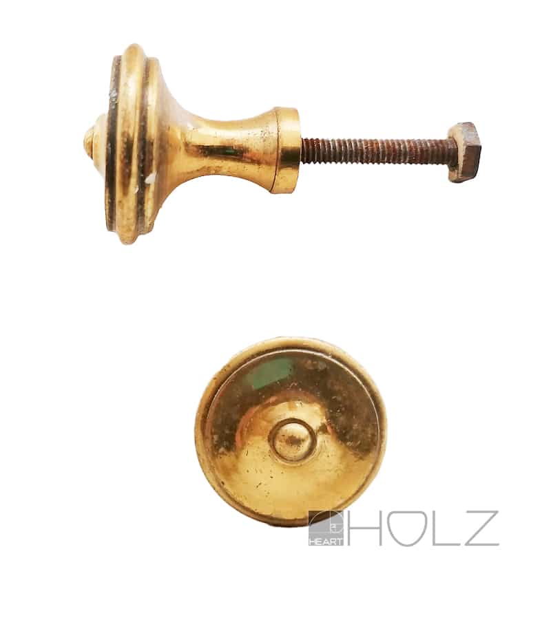 Messing Möbelknauf alt rund Möbelgriff Tür Schublade 29mm