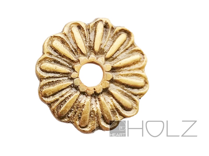 Messing Rosette antik alt rund Möbel Raffhalter Tür Griff 40mm