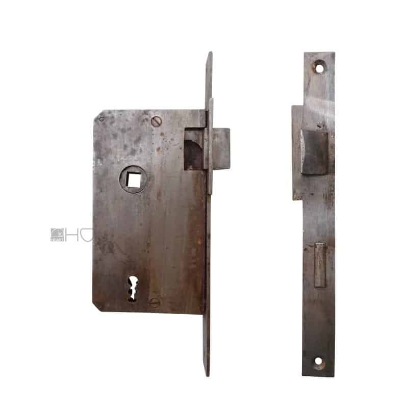 Haustür Tür Einsteckschloss antik alt Türschloss links 11.5er Vk 82 mm