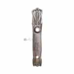 Jugendstil Langschild antik Messing vernickelt Türdrücker Nachtriegel 16 mm 78