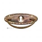 Möbel Schubladengriff antik Jugendstil oval Schlüsselrosette 95 mm