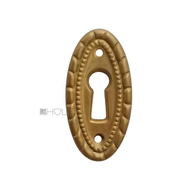 Möbel Schlüsselschild antik Messing Schlüsselrosette oval 44 mm