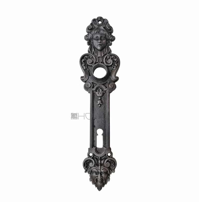 Langschild antik Eisen Türklinke alt 22 mm 98 Gründerzeit Türdrücker Kopf